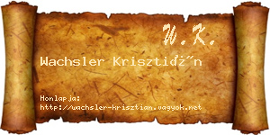 Wachsler Krisztián névjegykártya
